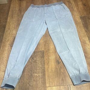 🌪️Vanilla Star gray linen rayon jogger size Large weigh 16 inseam 28
